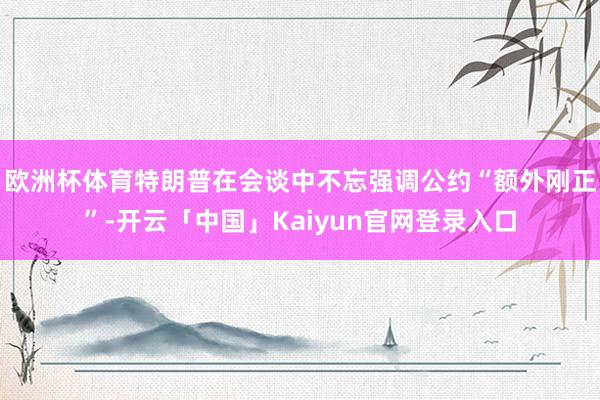 欧洲杯体育特朗普在会谈中不忘强调公约“额外刚正”-开云「中国」Kaiyun官网登录入口