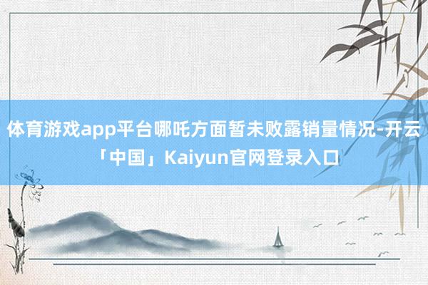 体育游戏app平台哪吒方面暂未败露销量情况-开云「中国」Kaiyun官网登录入口