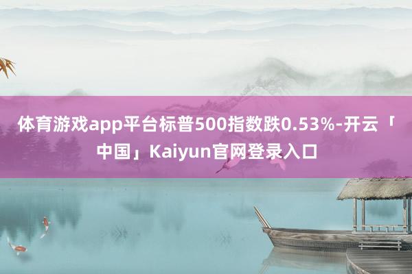 体育游戏app平台标普500指数跌0.53%-开云「中国」Kaiyun官网登录入口