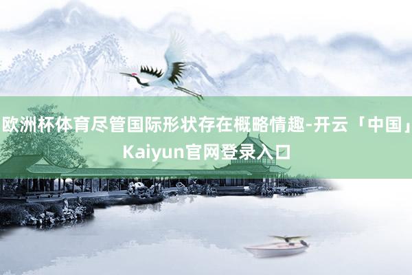 欧洲杯体育尽管国际形状存在概略情趣-开云「中国」Kaiyun官网登录入口