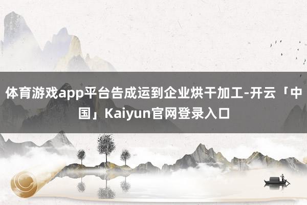 体育游戏app平台告成运到企业烘干加工-开云「中国」Kaiyun官网登录入口