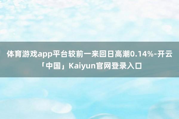 体育游戏app平台较前一来回日高潮0.14%-开云「中国」Kaiyun官网登录入口