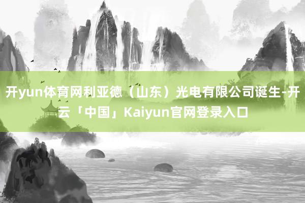 开yun体育网利亚德(山东)光电有限公司诞生-开云「中国」Kaiyun官网登录入口